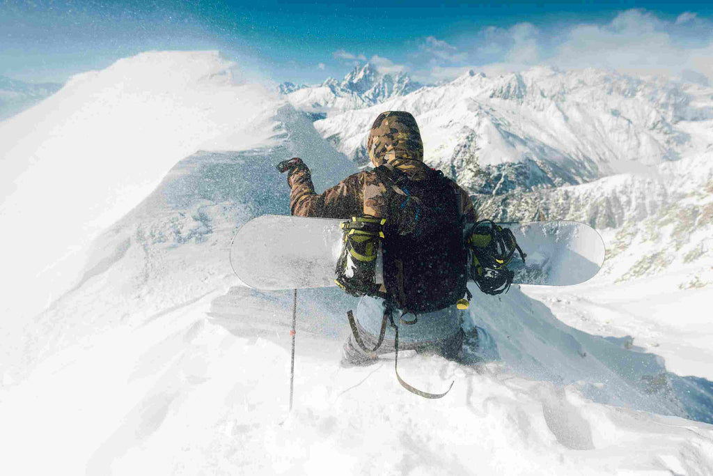 Snowboard fail on mountain